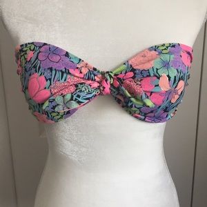 Victoria’s Secret Neon Floral Bikini Top Size M